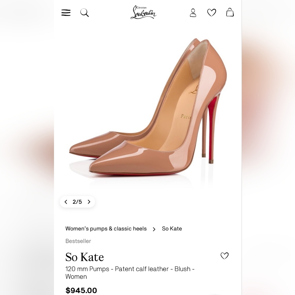 Christian Louboutin So Kate Nude Patent Heels